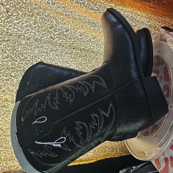 I New w/ o tags SmartFit black cowboy boots New wild western kicks boys sz 4 - Picture 9 of 9